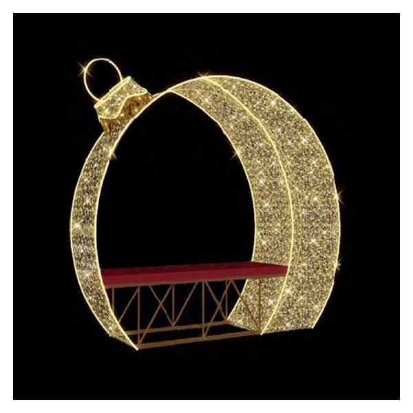 5.9Ⲡ3D Christmas Ornament Sitting Bench â Photo Op Display - 3D from Holiday Light Supplies, Ontario
