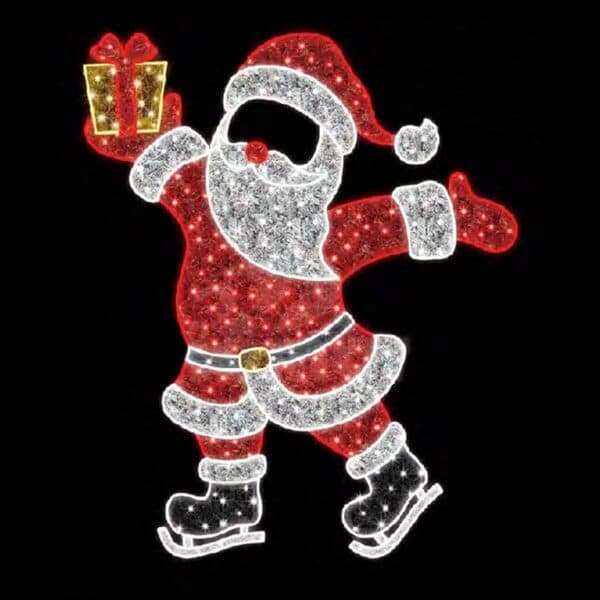 6.25' Skating Santa - 2D from Holiday Light Supplies, Ontario