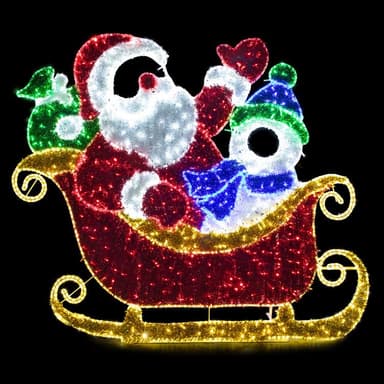 7' 2D Santa, Snowman, and Sleigh โ Photo Op Display - 2D from Holiday Light Supplies, Ontario