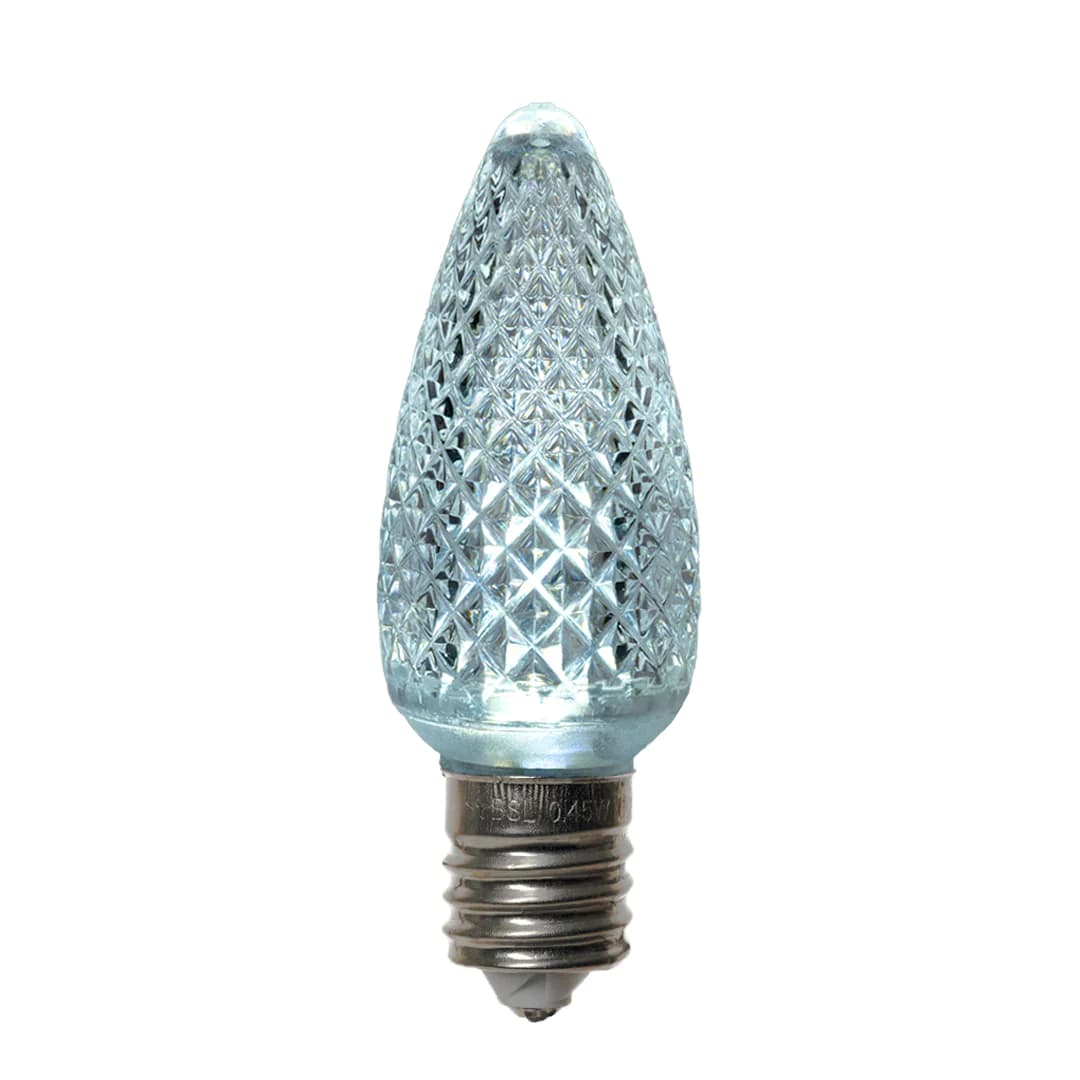 C9 Faceted Bulb, PURE-WHITE - Large Strawberry Lights - C9 from Holiday Light Supplies, Ontario