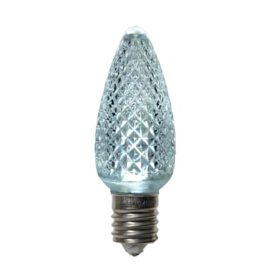 C9 Faceted Bulb, PURE-WHITE - Large Strawberry Lights - C9 from Holiday Light Supplies, Ontario