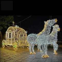 Duo Horse with a Carriage 14.8′ x 4.3′ x 6.6′ - Animals from Holiday Light Supplies, Ontario