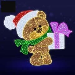 Teddy Bear with a Present 5.9' x 4.9' - Animals from Holiday Light Supplies, Ontario