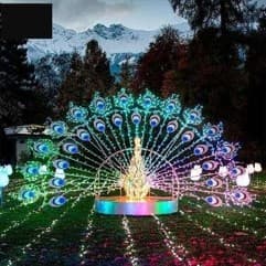 Colourful Peacock 9.2′ x 2′ x 4.9′ - Animals from Holiday Light Supplies, Ontario