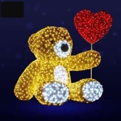 Teddy Bear with Heart Balloon 4.9′ x 3.9′ x 4.9′ - Animals from Holiday Light Supplies, Ontario