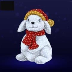Festive Bunny 3.9′ x 2.6′ x 4.9′ - Animals from Holiday Light Supplies, Ontario