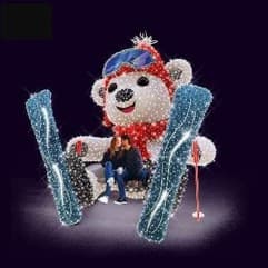 Skiing Polar Bear – Photo Op 6.6′ x 3.9′ x 6.6′ - Animals from Holiday Light Supplies, Ontario