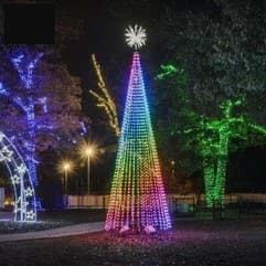 Colourful Christmas Tree with Star 6.6' x 6.6' x 19.7' - Trees from Holiday Light Supplies, Ontario