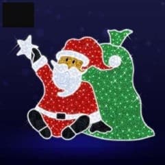 Santa Clause with a Gift Bag 4.9' x 3.9' - 2D from Holiday Light Supplies, Ontario