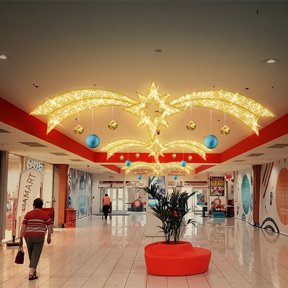 Overhead & skyline — commercial Christmas lighting from Holiday Light Supplies