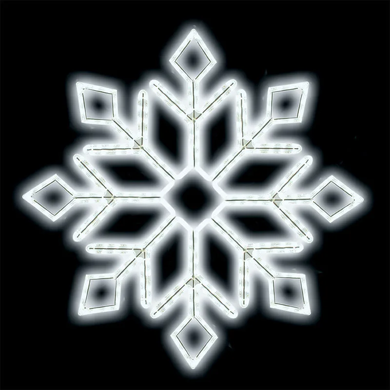 24 in LED Ropelight Diamond Snowflake — commercial Christmas lighting from Holiday Light Supplies