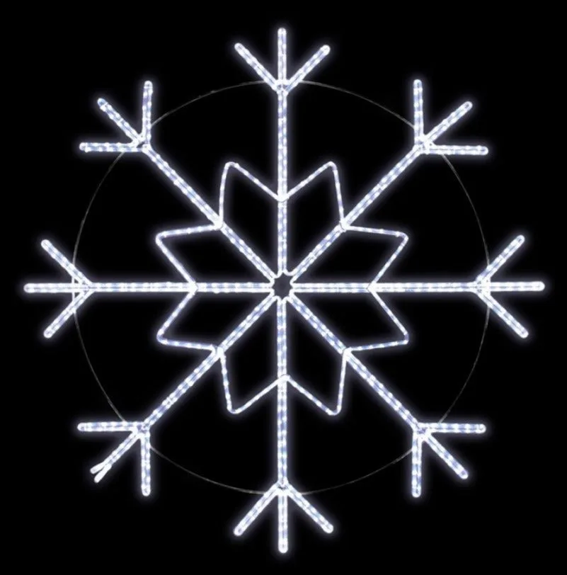 5 ft LED Ropelight Snowflake Pole Mount — commercial Christmas lighting from Holiday Light Supplies