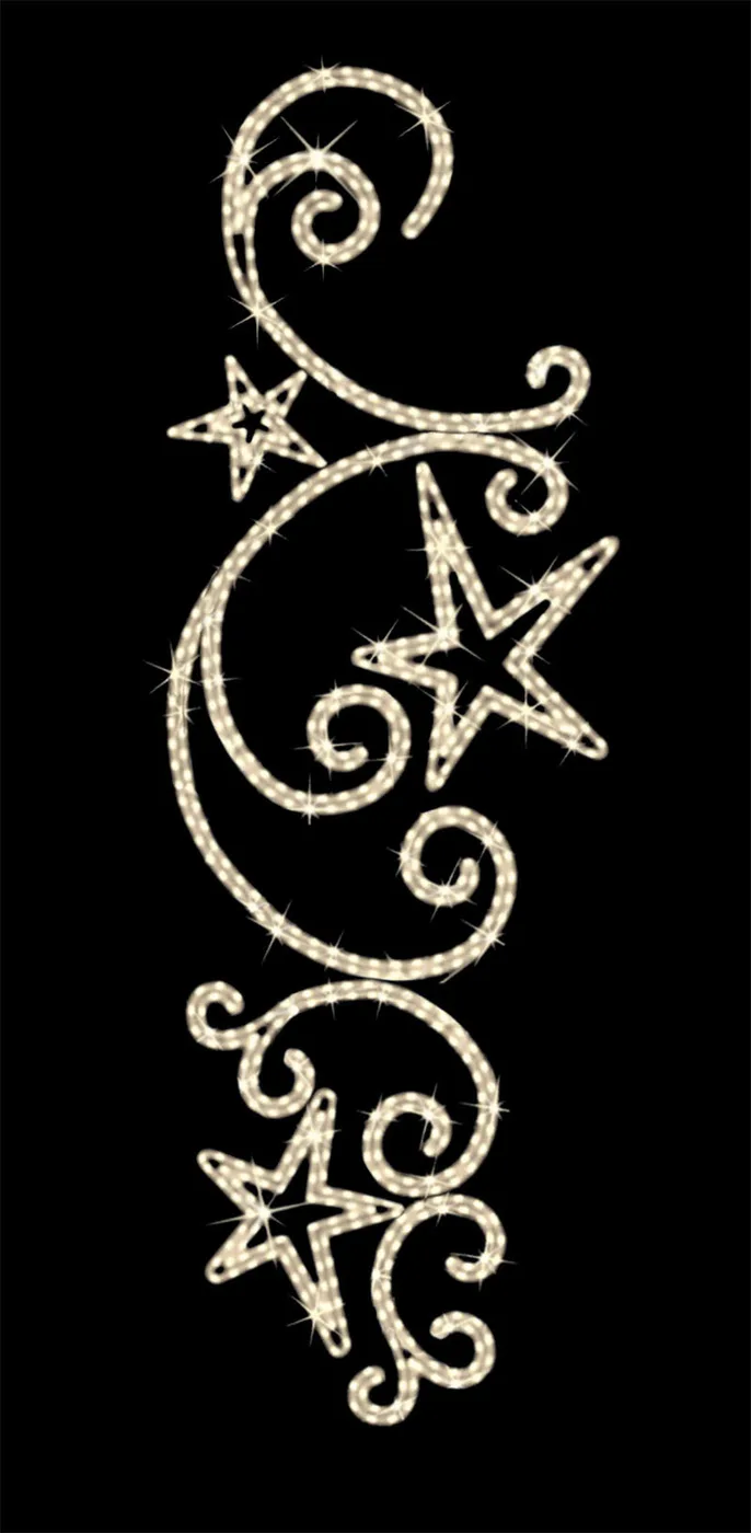 8 ft LED Elegant Stars Pole Mount — commercial Christmas lighting from Holiday Light Supplies
