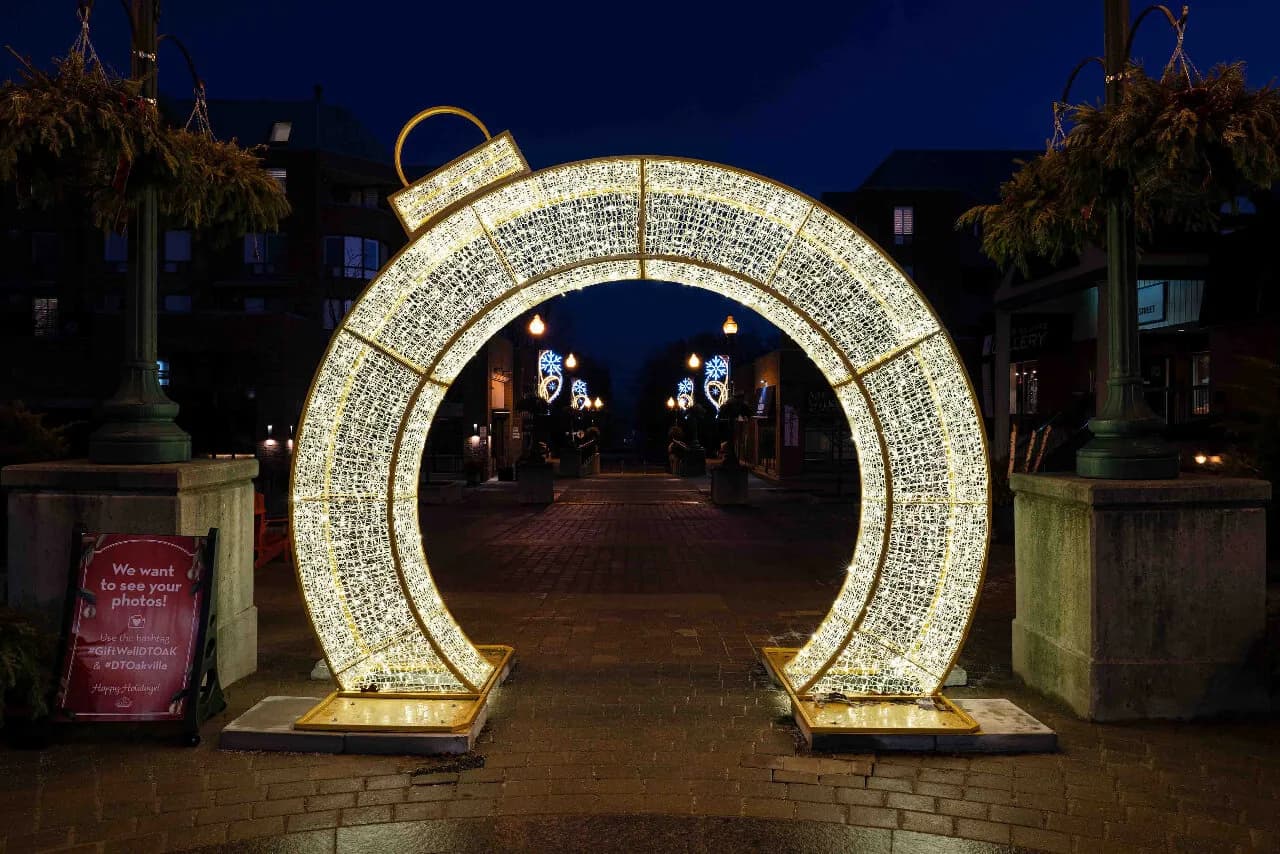 Otaki Ornament Archway — commercial Christmas lighting from Holiday Light Supplies