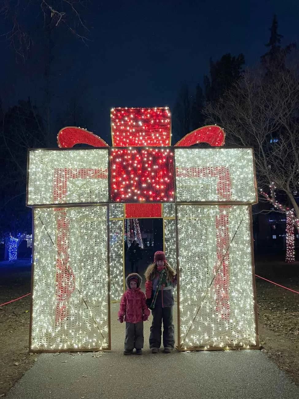 Tabora Walk-Through Present Box — commercial Christmas lighting from Holiday Light Supplies