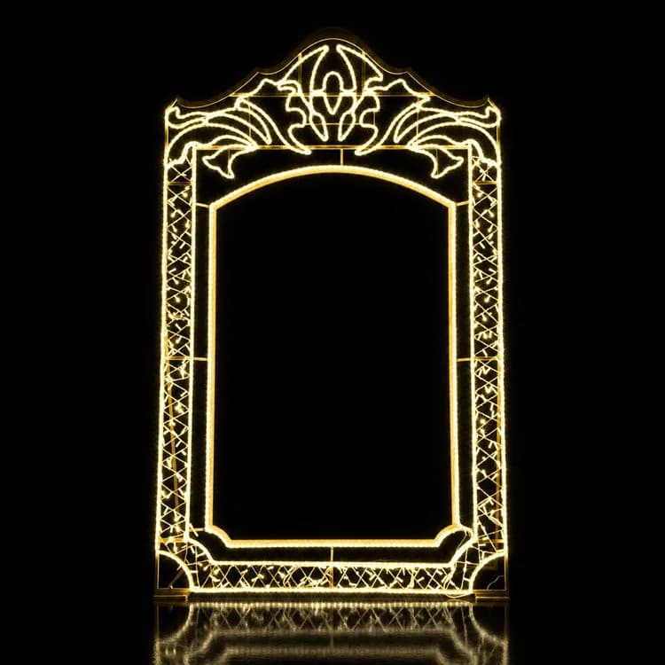 10' 2D Floral Christmas Frame - Photo Op Display — commercial Christmas display from Holiday Light Supplies