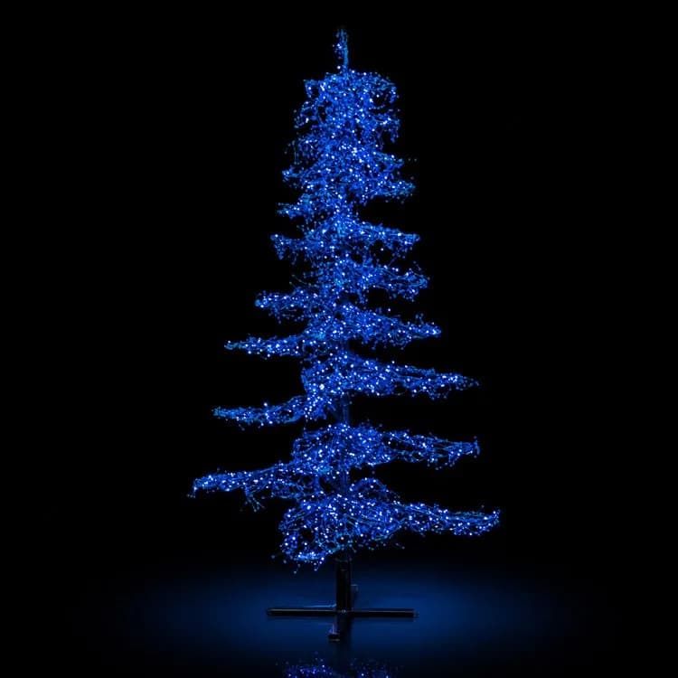 11' Ice Sculpture Christmas Tree - Blue — commercial Christmas display from Holiday Light Supplies