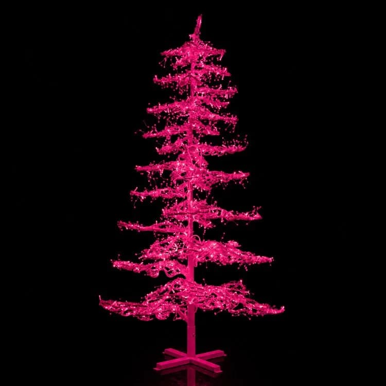 11' Ice Sculpture Christmas Tree - Pink — commercial Christmas display from Holiday Light Supplies