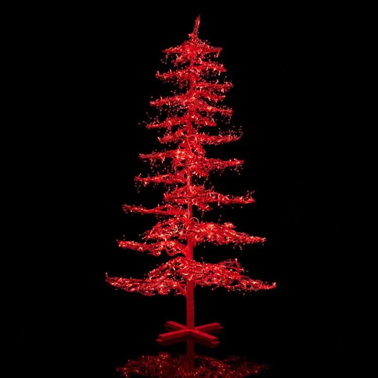 11' Ice Sculpture Christmas Tree - Red — commercial Christmas display from Holiday Light Supplies
