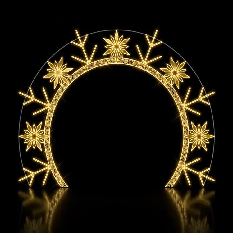 12' 2D Snowflake Arch — commercial Christmas display from Holiday Light Supplies