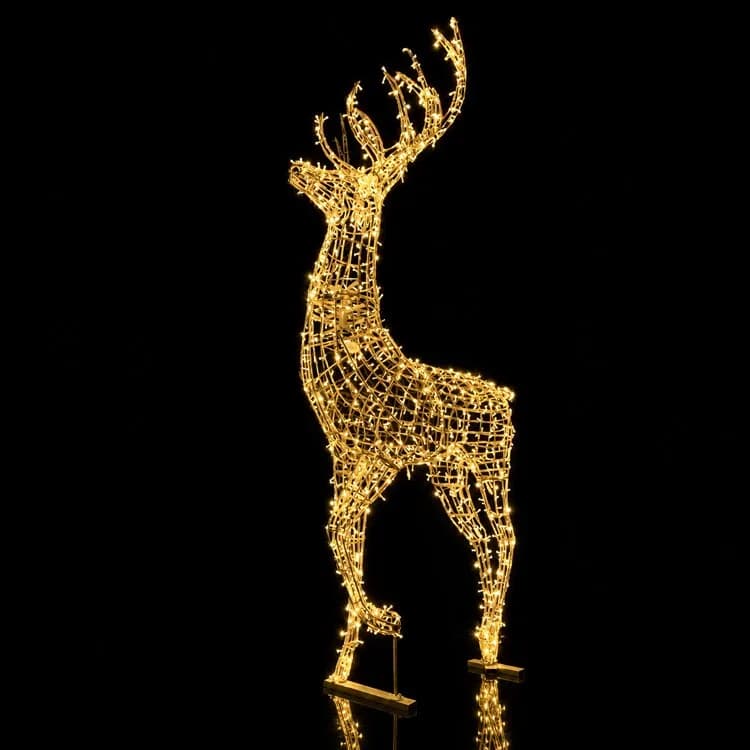 13' Head Swaying Reindeer - Warm White — commercial Christmas display from Holiday Light Supplies