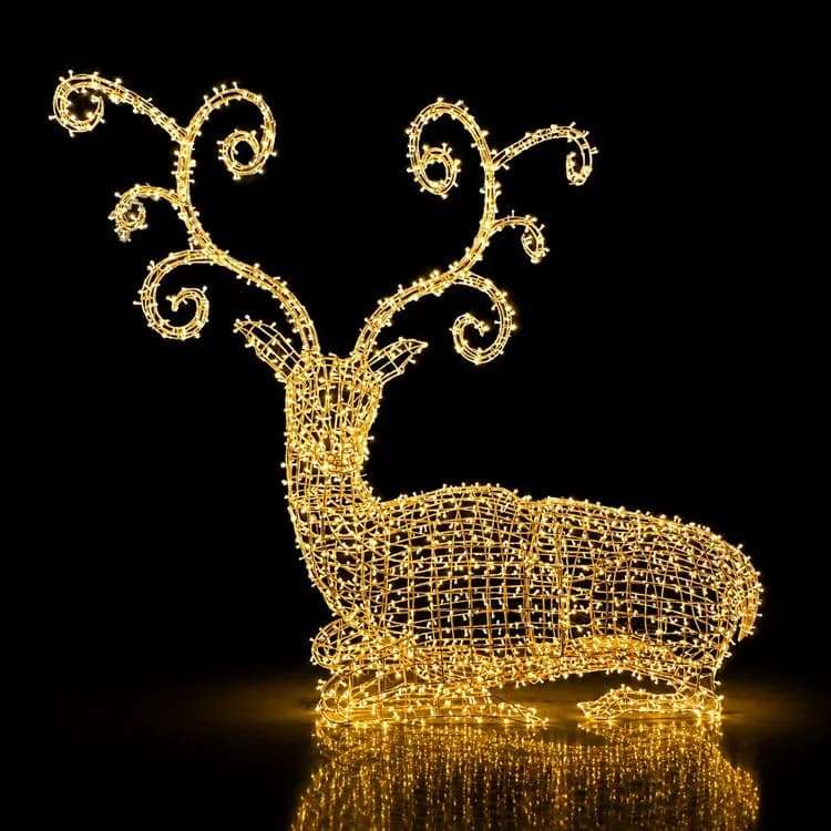 14' Resting Reindeer — commercial Christmas display from Holiday Light Supplies