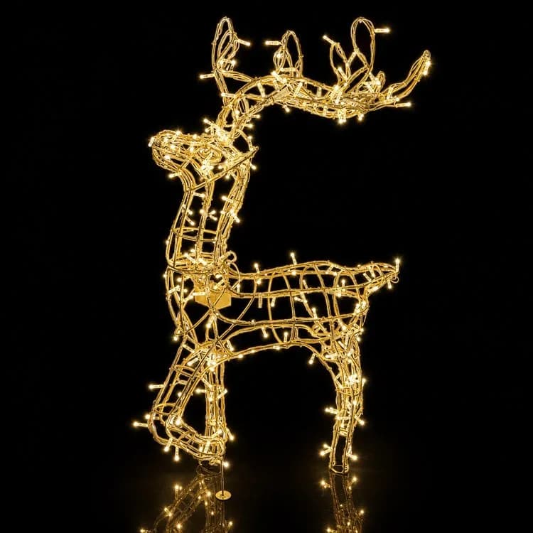 4' Head Swaying Reindeer - Warm White — commercial Christmas display from Holiday Light Supplies