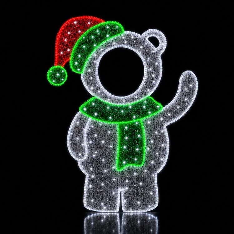 5' 2D LED Baby Bear - Photo Op Display — commercial Christmas display from Holiday Light Supplies