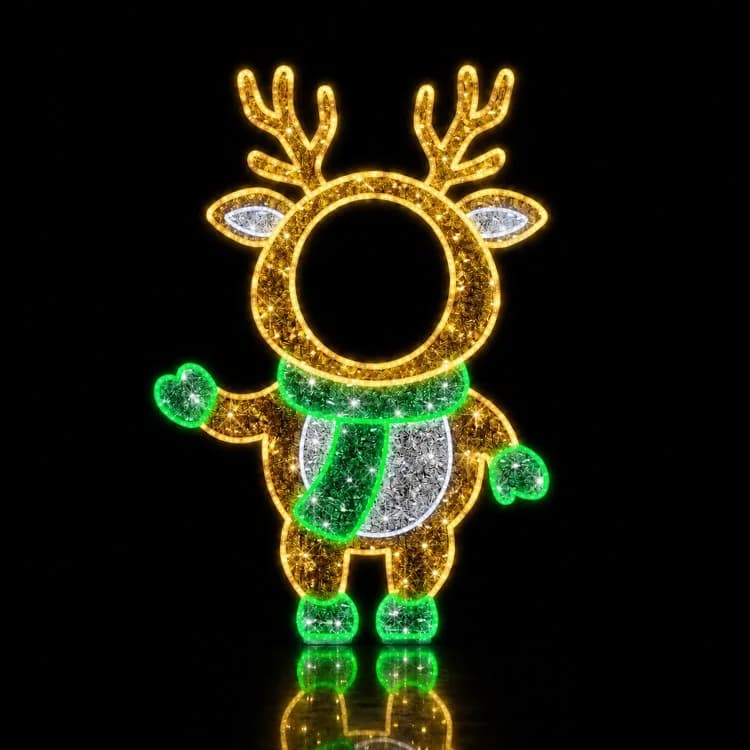 5' 2D LED Baby Deer - Photo Op Display — commercial Christmas display from Holiday Light Supplies