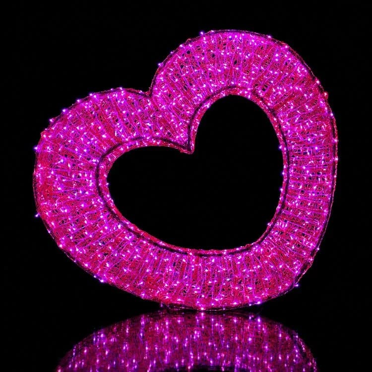 5' 3D Heart - Pink Twinkle Valentine's Display — commercial Christmas display from Holiday Light Supplies