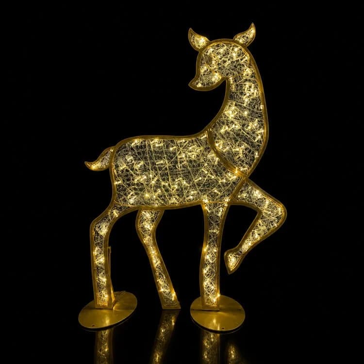 5.5' 2D Princess Reindeer - Warm White — commercial Christmas display from Holiday Light Supplies