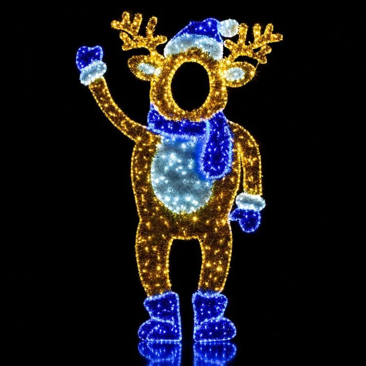 6.5' 2D LED Papa Deer - Photo Op Display — commercial Christmas display from Holiday Light Supplies