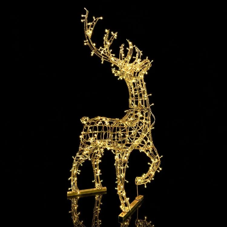 6.5' Head Swaying Reindeer - Warm White — commercial Christmas display from Holiday Light Supplies