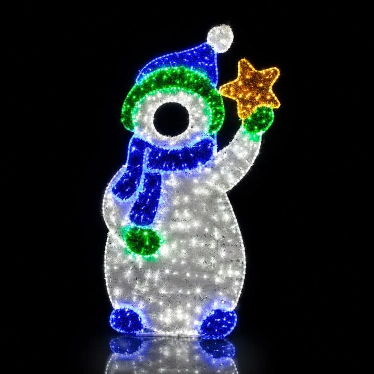 7' 2D LED Father Snowy - Photo Op Display — commercial Christmas display from Holiday Light Supplies