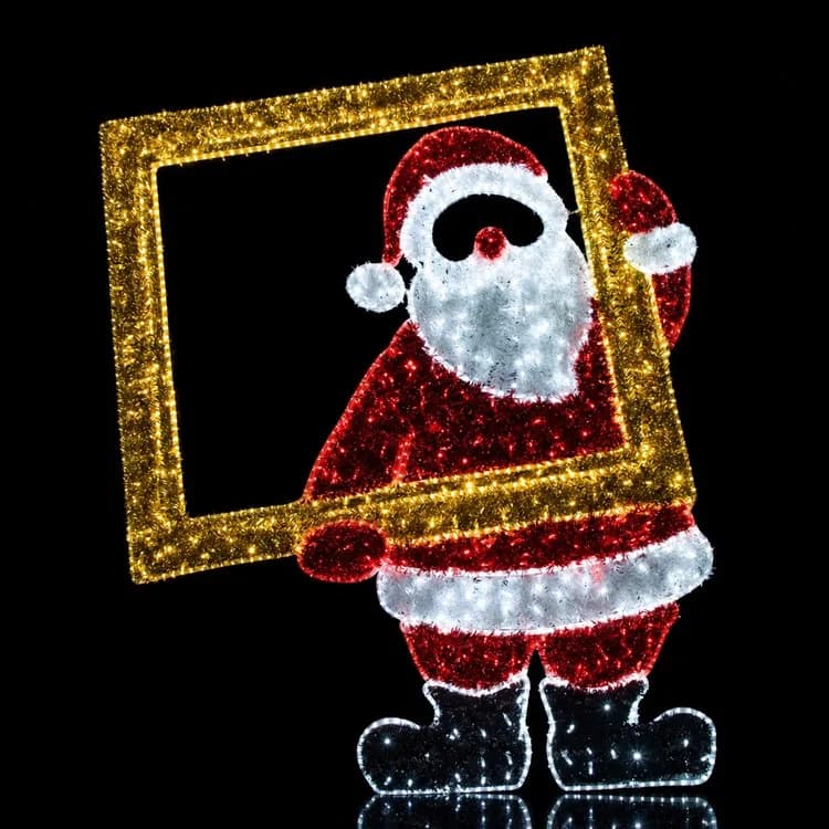 7' 2D Santa with Photo Frame — commercial Christmas display from Holiday Light Supplies