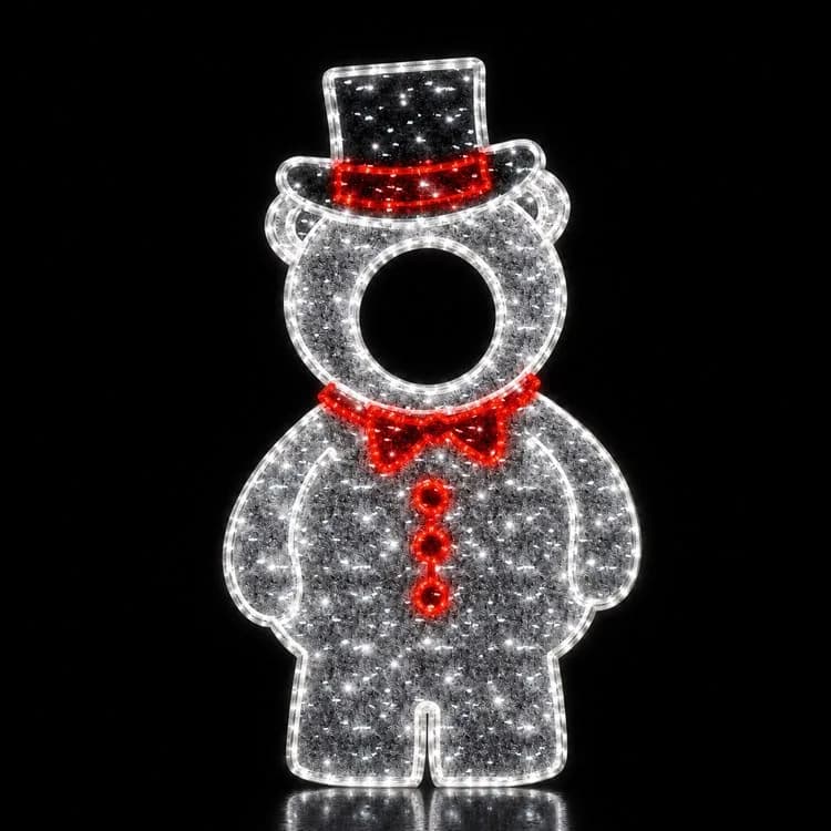 7.5' 2D LED Papa Bear - Photo Op Display — commercial Christmas display from Holiday Light Supplies
