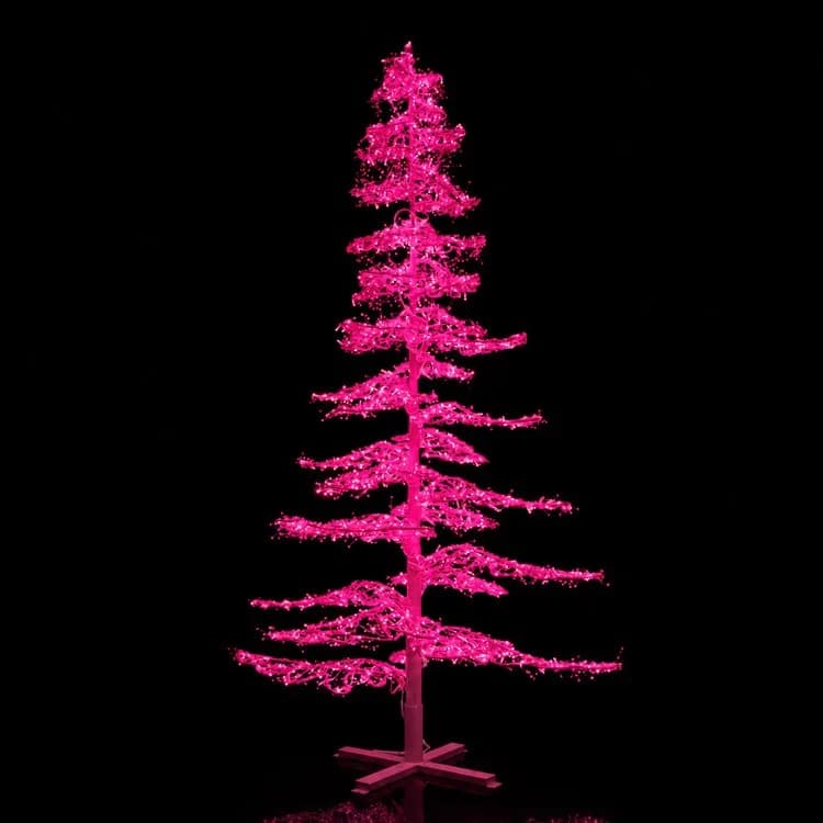 7' Ice Sculpture Christmas Tree - Pink — commercial Christmas display from Holiday Light Supplies