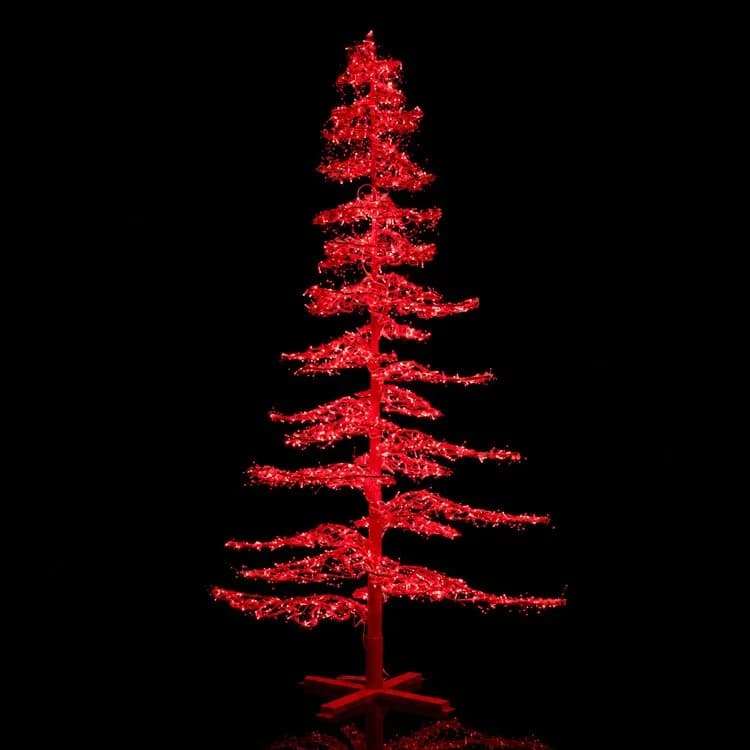 7' Ice Sculpture Christmas Tree - Red — commercial Christmas display from Holiday Light Supplies
