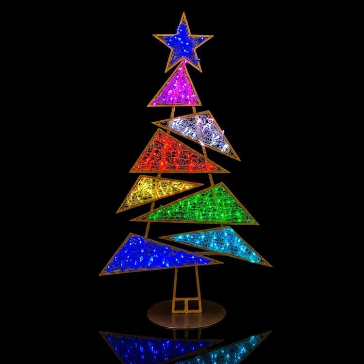 8' 2D RGB Tree — commercial Christmas display from Holiday Light Supplies