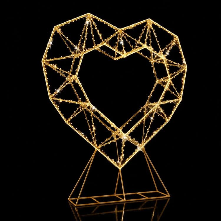 8' 3D Valentines Day Heart Display — commercial Christmas display from Holiday Light Supplies