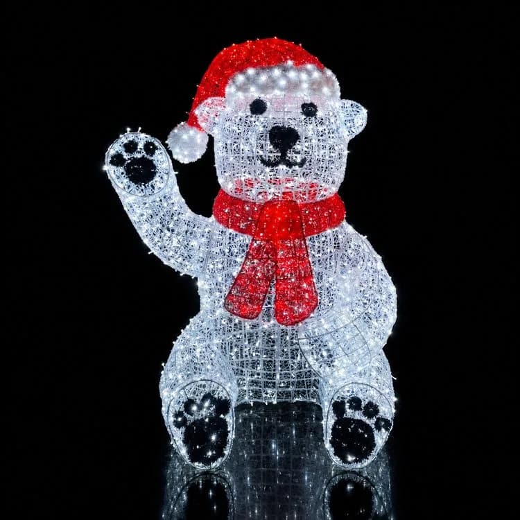 8' LED Polar Bear — commercial Christmas display from Holiday Light Supplies