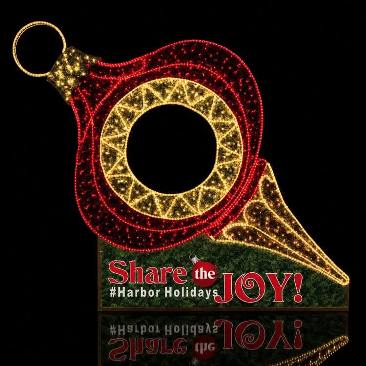 9' 2D Vintage Ornament Photo Op Frame — commercial Christmas display from Holiday Light Supplies