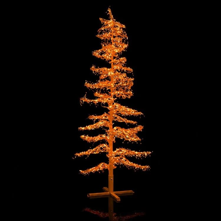 9' Ice Sculpture Christmas Tree - Amber/Orange — commercial Christmas display from Holiday Light Supplies