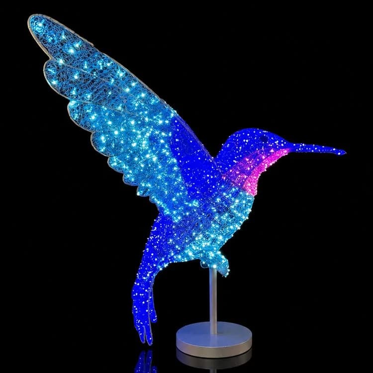 9' LED Hummingbird - Blue — commercial Christmas display from Holiday Light Supplies