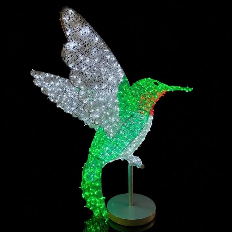 9' LED Hummingbird - Green — commercial Christmas display from Holiday Light Supplies