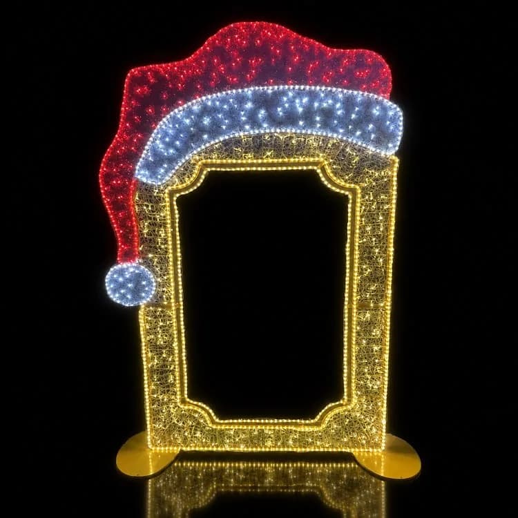9' Santa Hat Photo Op — commercial Christmas display from Holiday Light Supplies