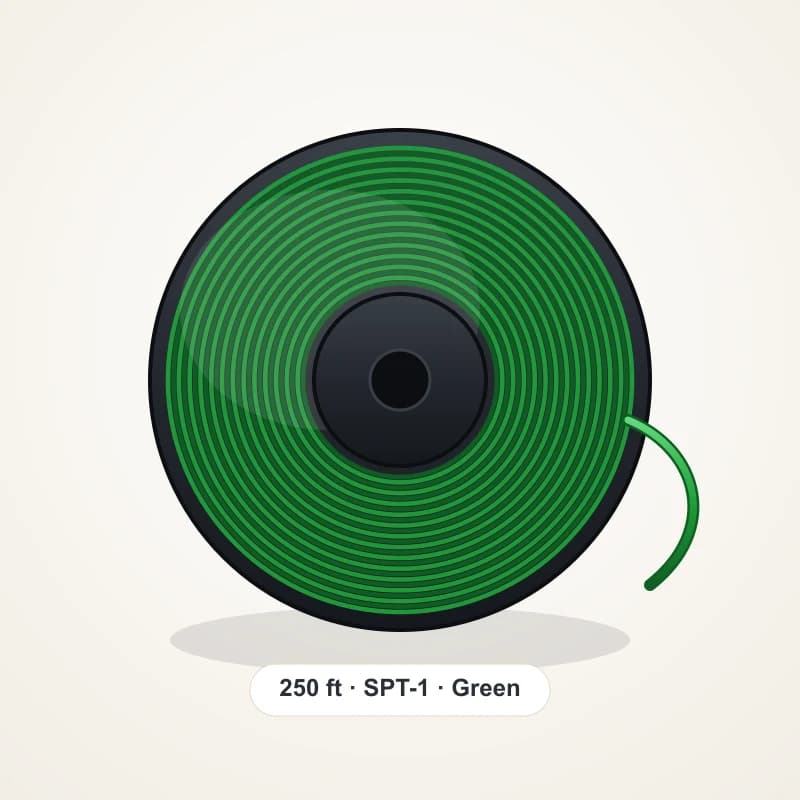 250-foot spool of green SPT-1 Christmas light wire — Holiday Light Supplies