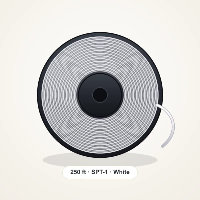250-foot spool of white SPT-1 Christmas light wire — Holiday Light Supplies