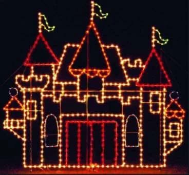 2D LED Fairy-Tale Castle Motif, red and yellow