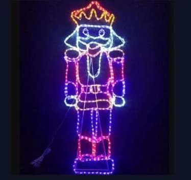 2D LED Nutcracker King Motif, multicolour